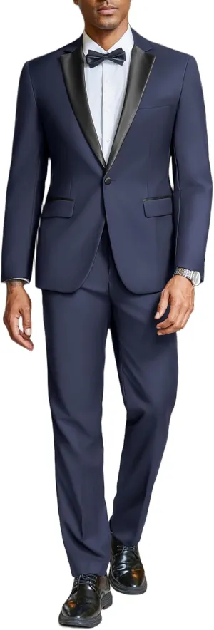 COOFANDY Mens Tuxedo Suit Set Slim Fit 2 Piece One Button Blazer Jacket Pants for Wedding,Dinner,Prom