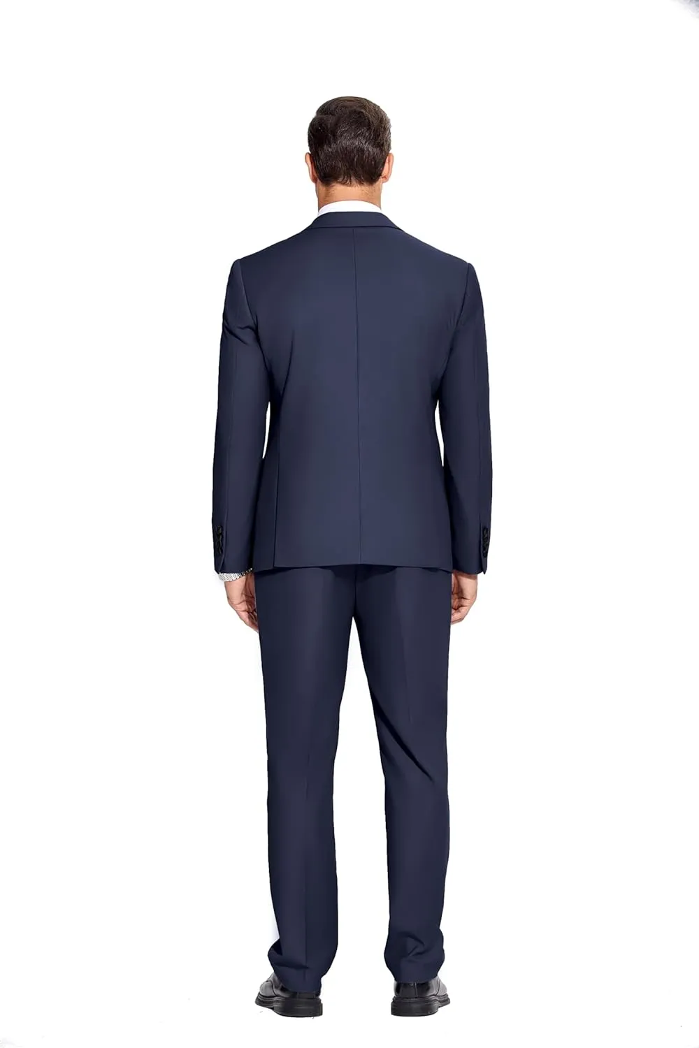 COOFANDY Mens Tuxedo Suit Set Slim Fit 2 Piece One Button Blazer Jacket Pants for Wedding,Dinner,Prom