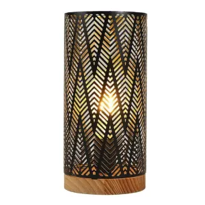Cordless Geometric Metal Battery Powered Table Lamp for Home Decor