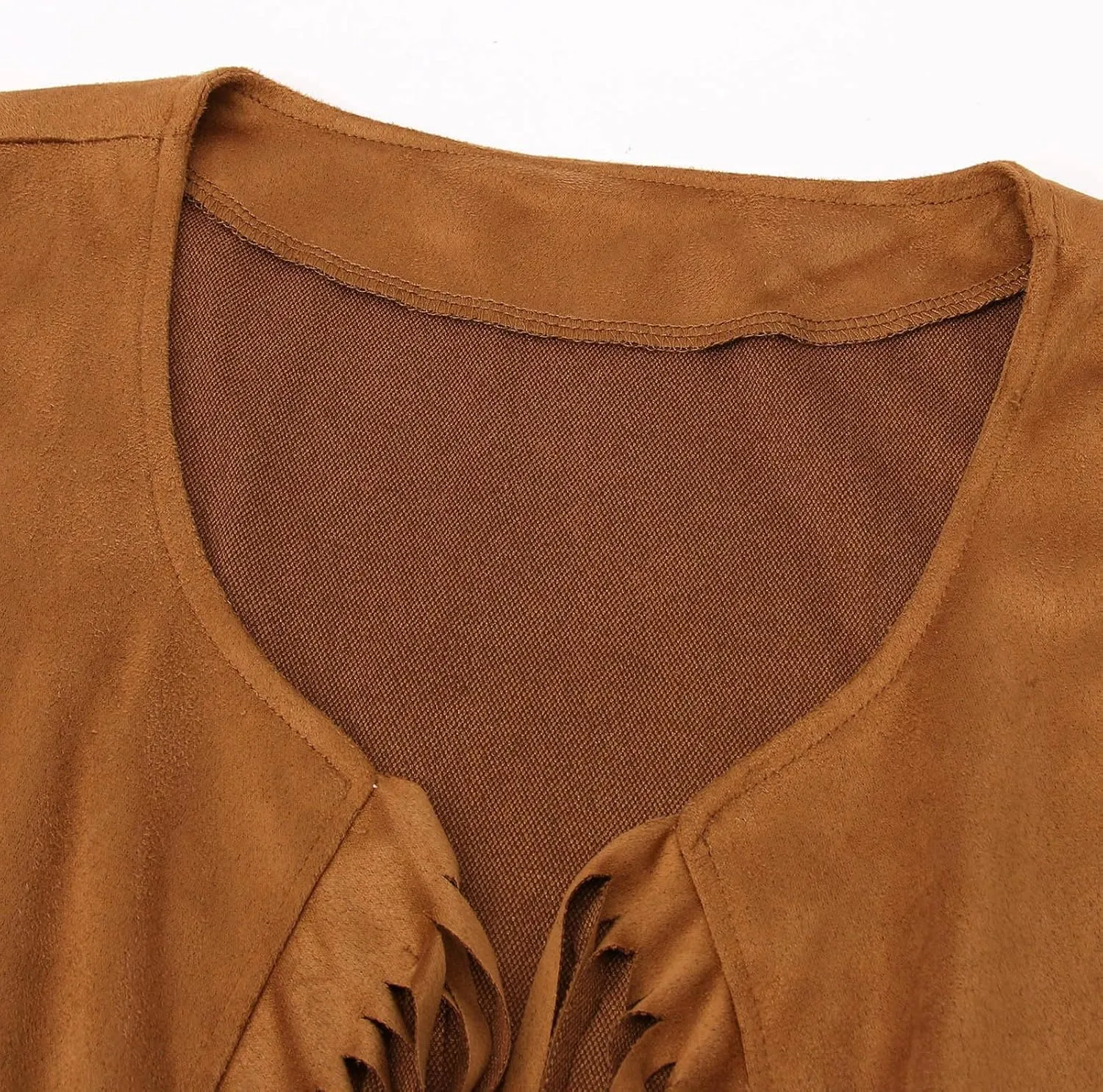 Cowboy Vest for Men Sleeveless Tassel Tops Fringe Western Vest Open Front Vest Jacket Hippie Faux Suede Cowboy Outfit