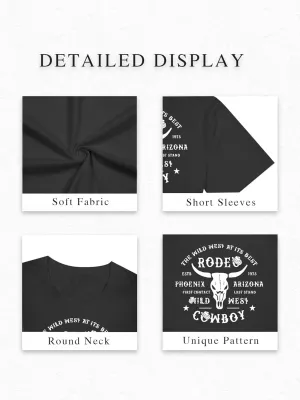 Cowgirl Outfits for Women Crop Tops Cowboy Country Concert T-Shirt Western Rodeo Graphic Tee