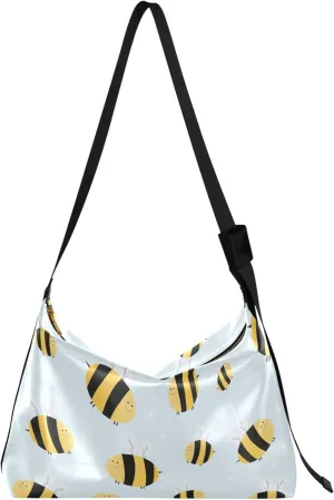 Cute Bees Delicate Shades Leather Hobo Bags for Women Large Men Purses Designer Animal Print Womens Shoulder Purse