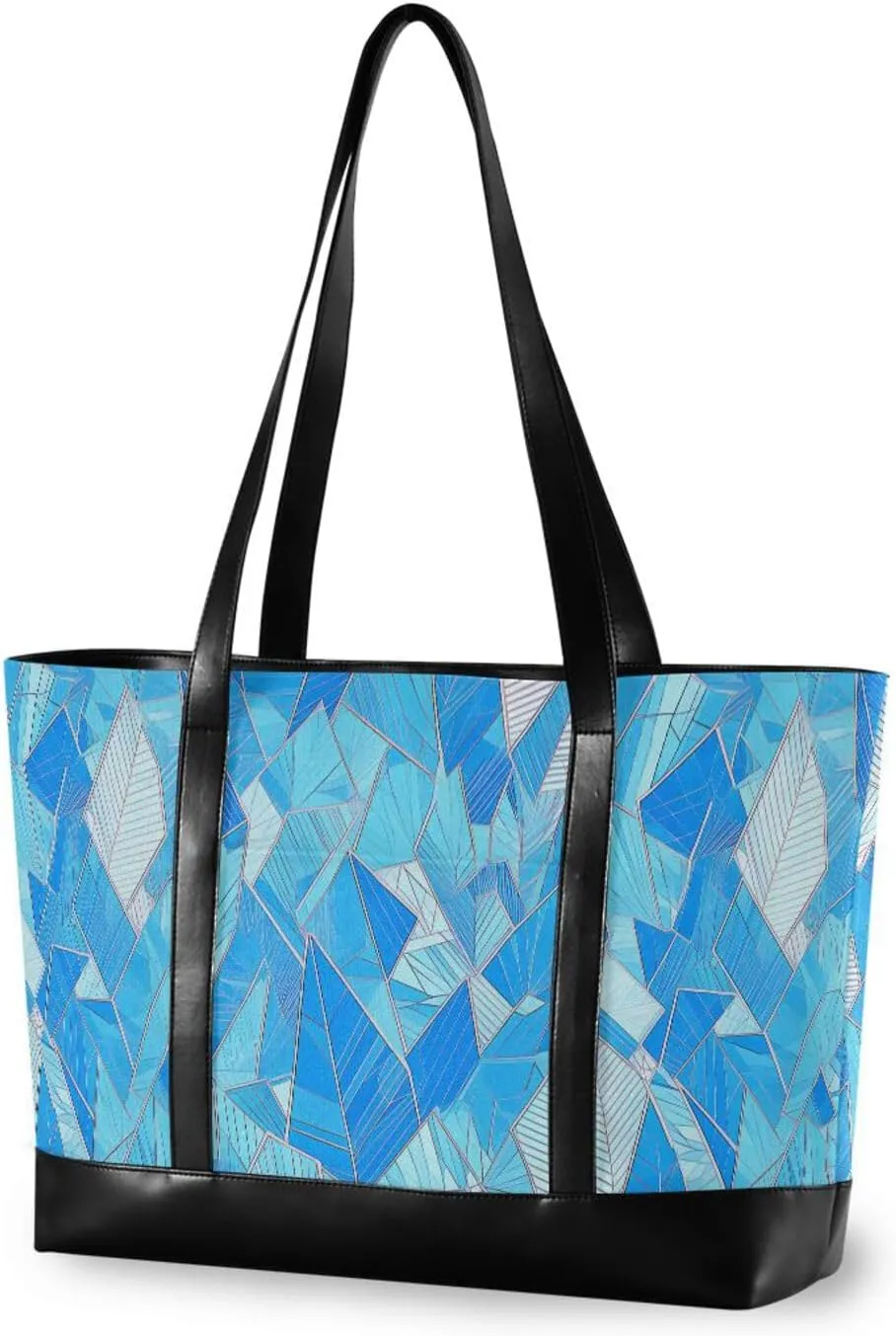 Delicate Cartoon Crstal Blue Gold modern office tote bag for women with zipper for yoga with tablet bolsas para computadoras de mujer