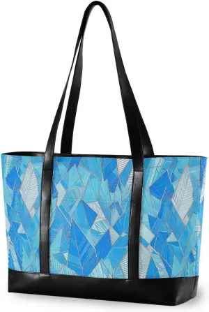 Delicate Cartoon Crstal Blue Gold modern office tote bag for women with zipper for yoga with tablet bolsas para computadoras de mujer