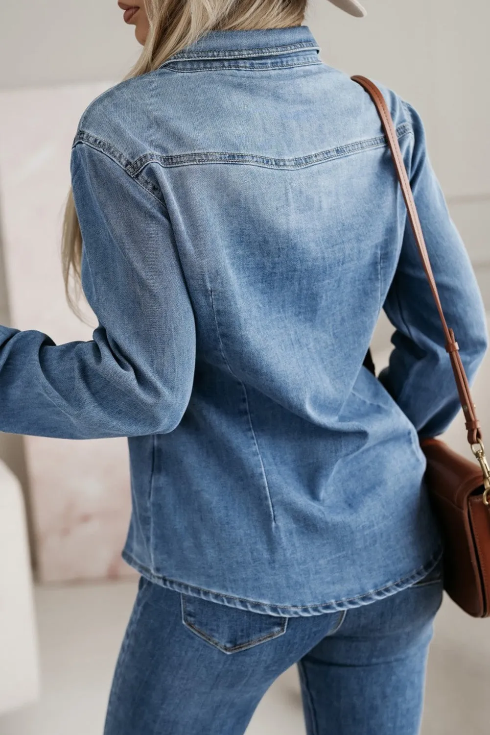 Denim Flap Pockets Buttoned Shirt