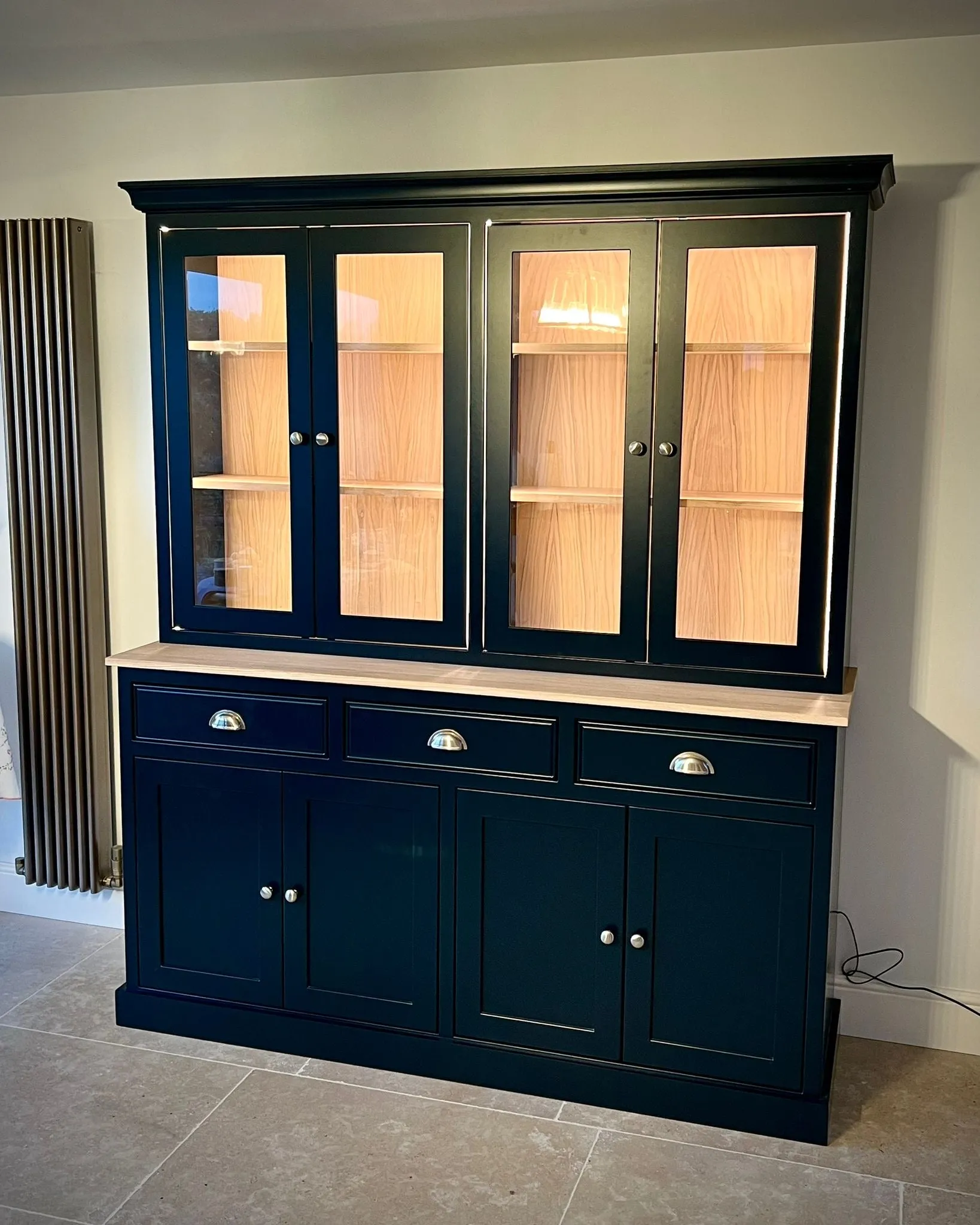 Detailed Glazed Dresser with oak features