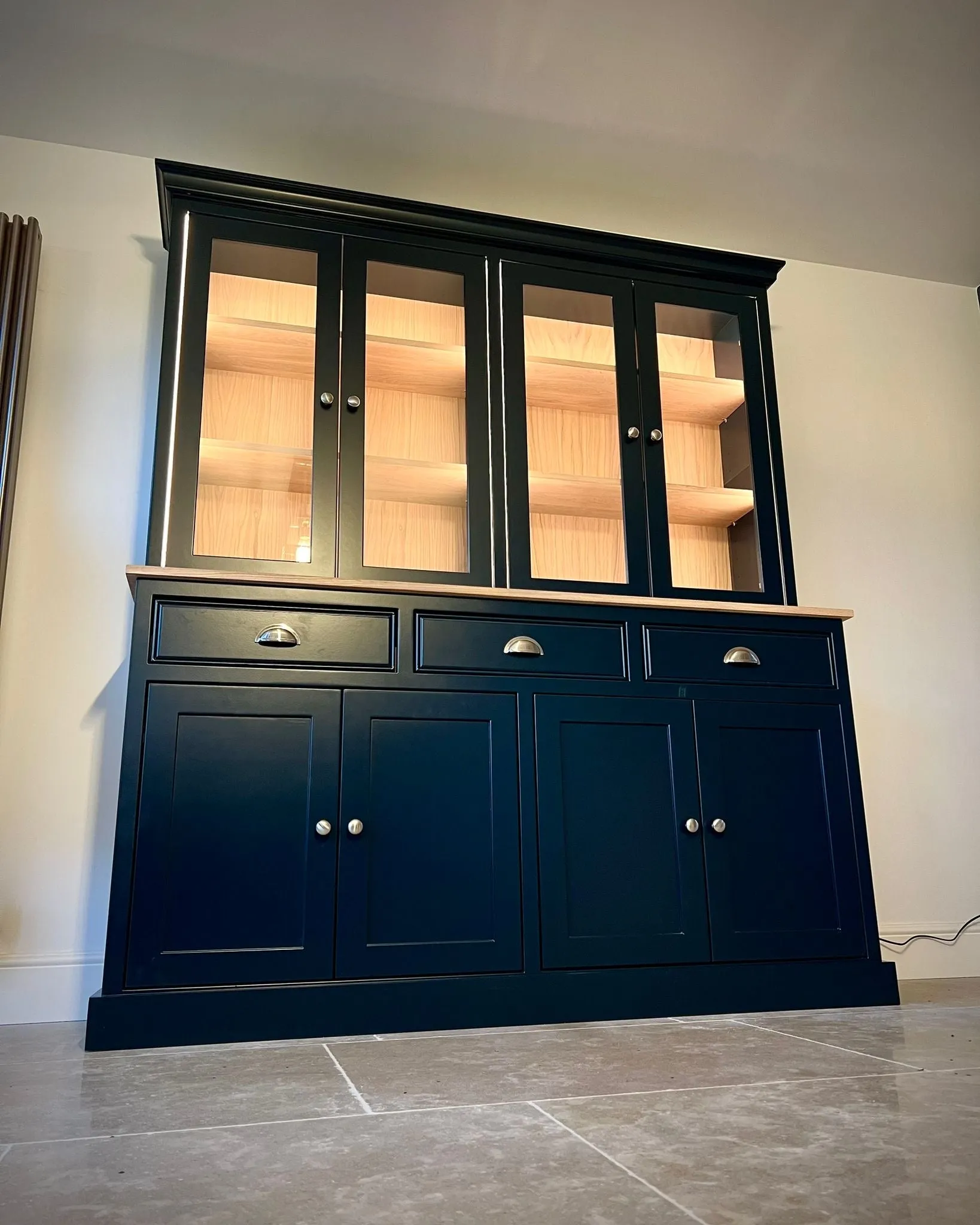 Detailed Glazed Dresser with oak features