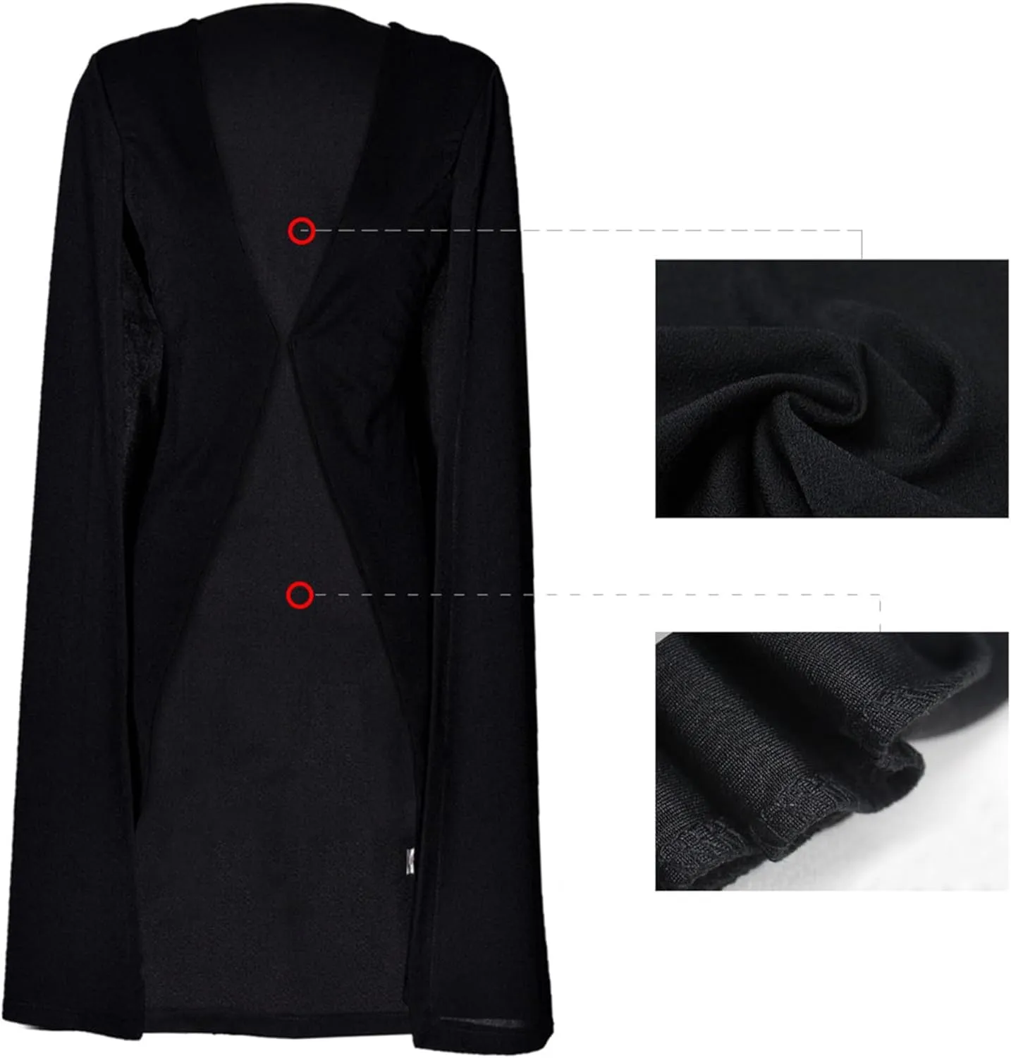 DIACACY Women's Cape Split Sleeve Long Blazer Jackets Open Front Elegant Casual Cape Coat