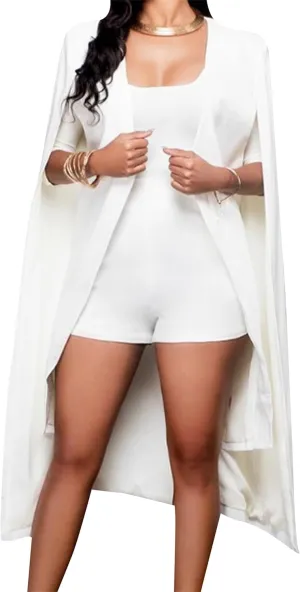DIACACY Women's Cape Split Sleeve Long Blazer Jackets Open Front Elegant Casual Cape Coat