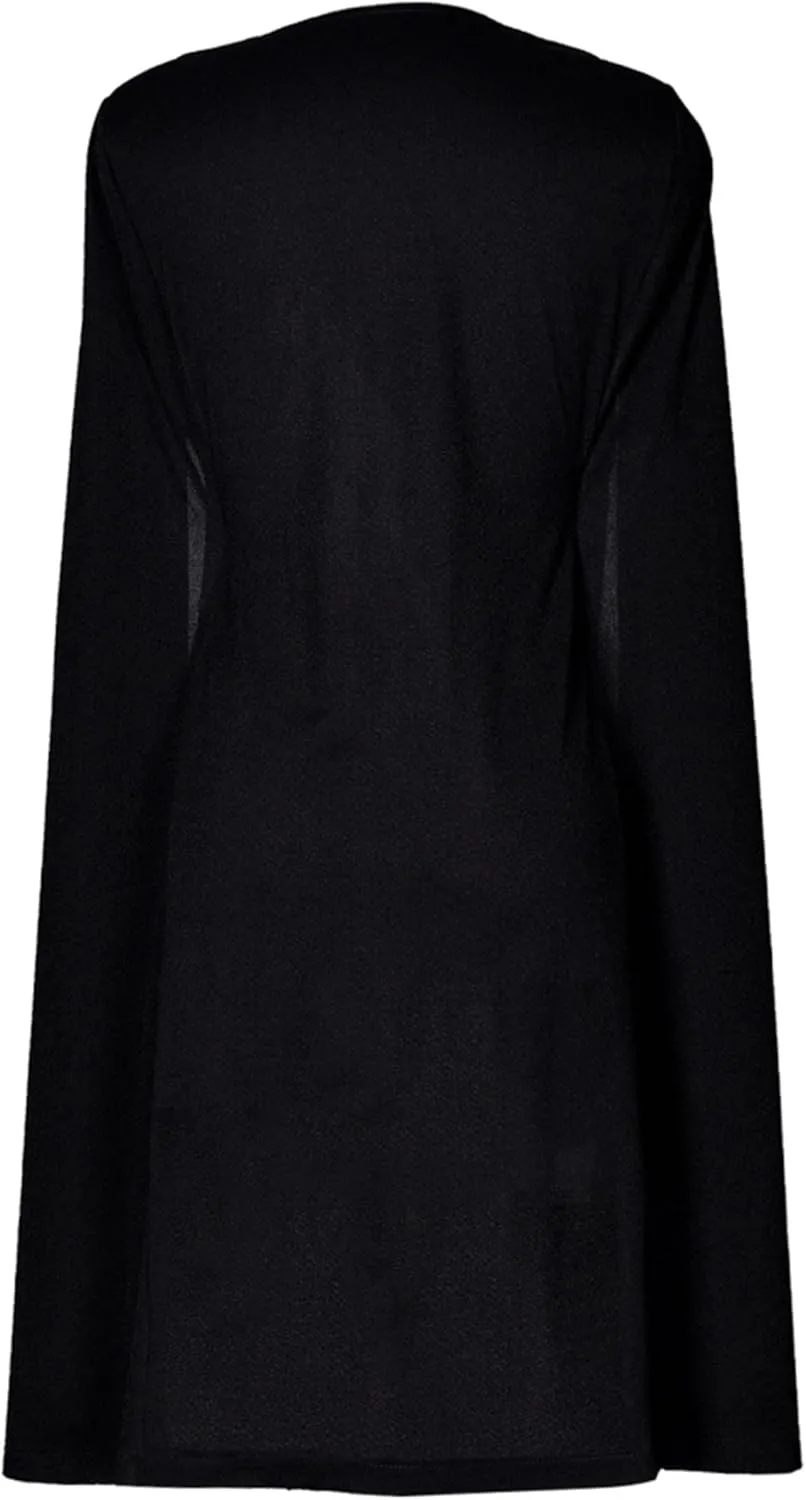 DIACACY Women's Cape Split Sleeve Long Blazer Jackets Open Front Elegant Casual Cape Coat