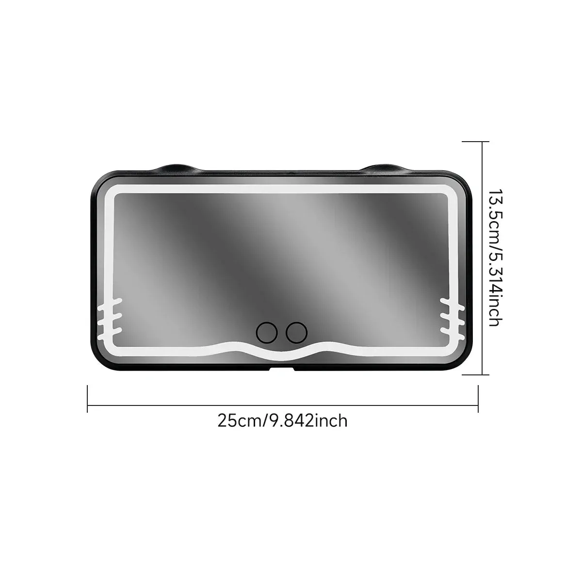 Dimmable Touchscreen Car Makeup Mirror Usb Charging