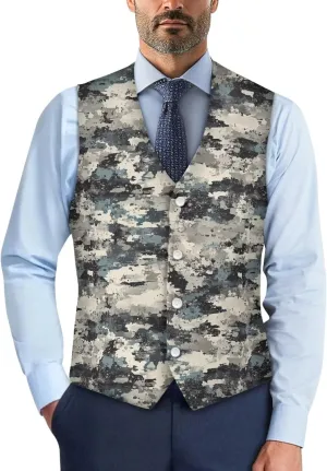 DISNIMO Men's Formal Suit Vest Slim Fit Casual Business Dress Waistcoat Vest Big and Tall