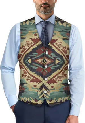 DISNIMO Men's Formal Suit Vest Slim Fit Casual Business Dress Waistcoat Vest Big and Tall