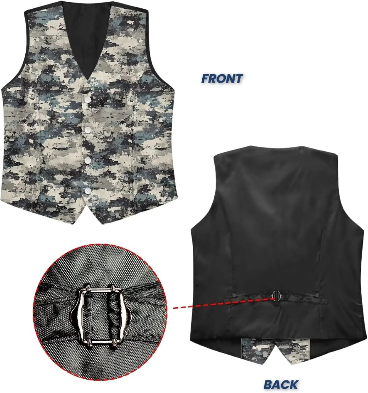 DISNIMO Men's Formal Suit Vest Slim Fit Casual Business Dress Waistcoat Vest Big and Tall