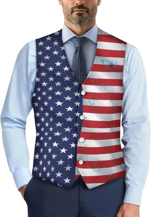 DISNIMO Men's Formal Suit Vest Slim Fit Casual Business Dress Waistcoat Vest Big and Tall