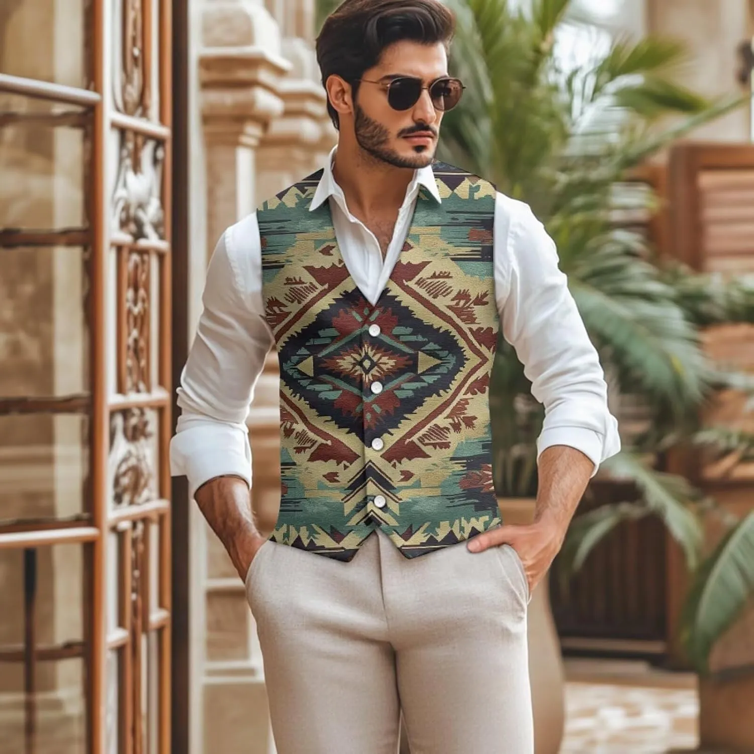 DISNIMO Men's Formal Suit Vest Slim Fit Casual Business Dress Waistcoat Vest Big and Tall