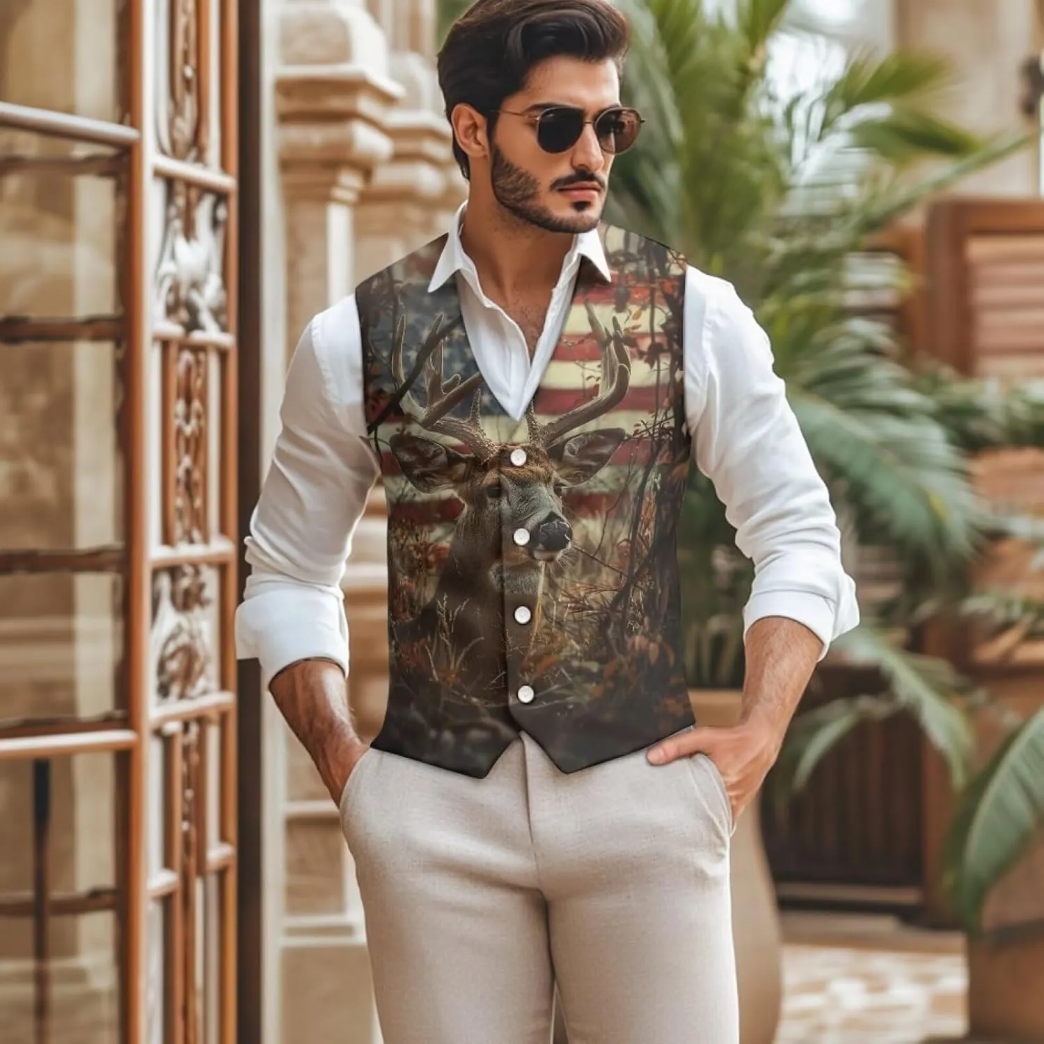 DISNIMO Men's Formal Suit Vest Slim Fit Casual Business Dress Waistcoat Vest Big and Tall