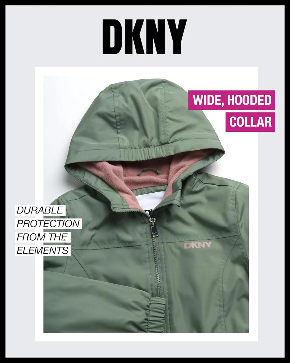 DKNY Girls' Jacket - Cozy Polar Fleece Lined Full Zip Up Jacket with Side Pockets - Athletic Jackets for Girls (7-16)