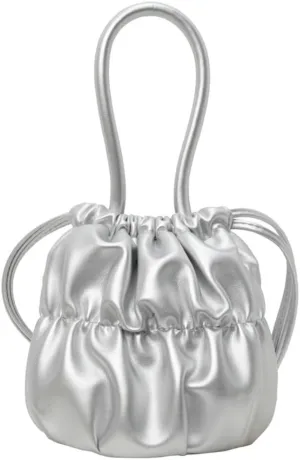 Effortless Shopping Tote Womens Handbag PU Bucket Bag with Secure Drawstring