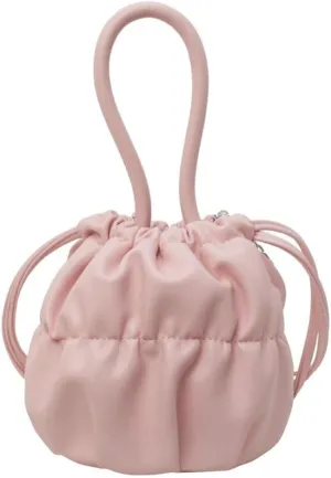 Effortless Shopping Tote Womens Handbag PU Bucket Bag with Secure Drawstring
