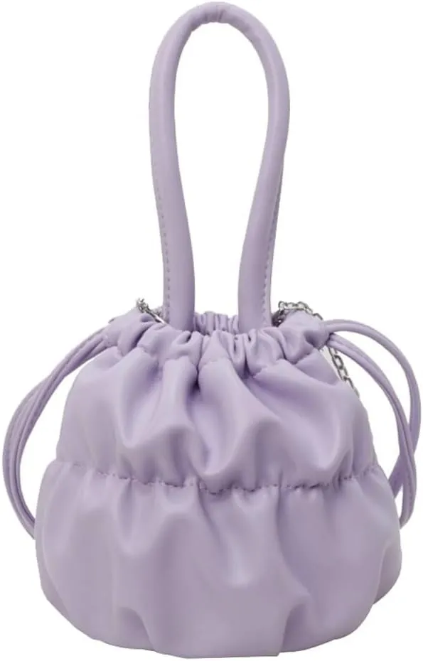 Effortless Shopping Tote Womens Handbag PU Bucket Bag with Secure Drawstring