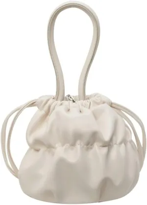 Effortless Shopping Tote Womens Handbag PU Bucket Bag with Secure Drawstring