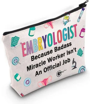 Embryologist Gift for Women Embryologist IVF Fertility Cosmetic Makeup Bag Fertility Graduation Gift (Embryologist Bag)