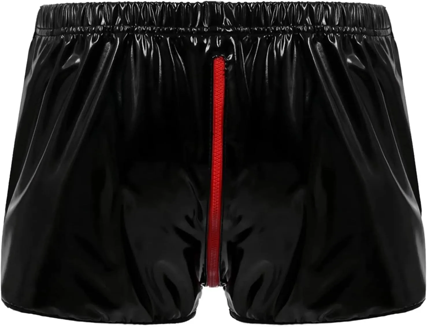 FEOYA Men's Sexy Swim Underwear Briefs Sexy Short Pants Bulge Pouch Shiny Matte Leather Short Pants