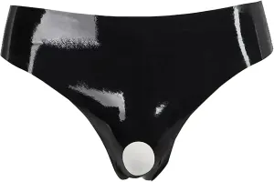 FEOYA Men's Sexy Swim Underwear Briefs Sexy Short Pants Bulge Pouch Shiny Matte Leather Short Pants