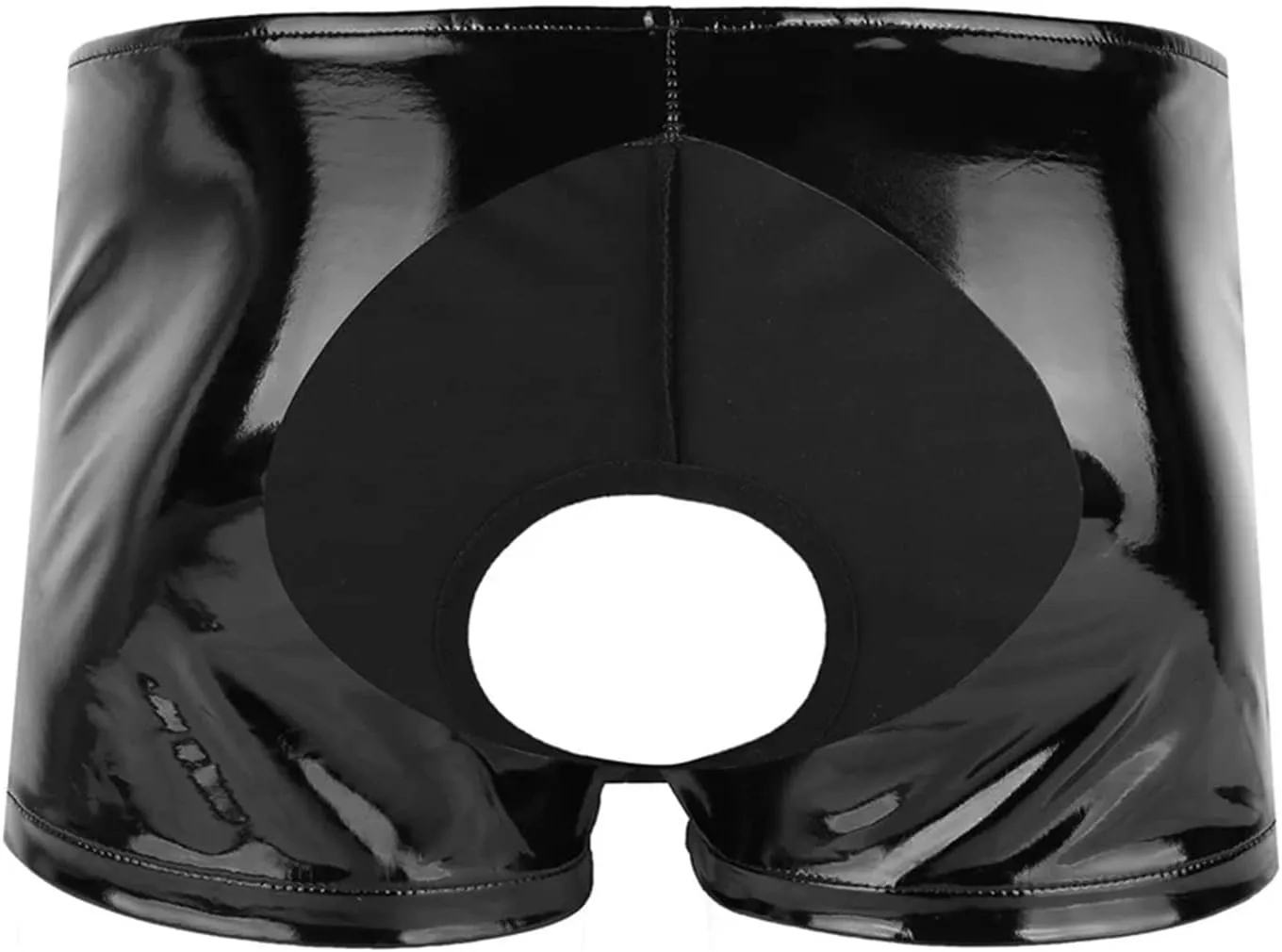 FEOYA Men's Sexy Swim Underwear Briefs Sexy Short Pants Bulge Pouch Shiny Matte Leather Short Pants