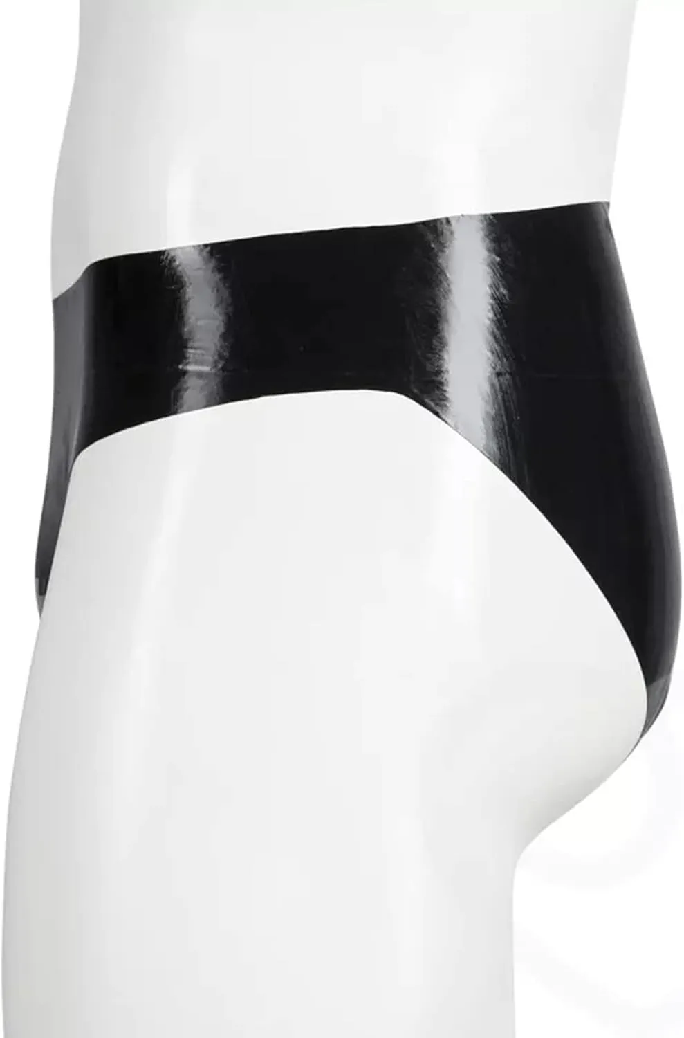 FEOYA Men's Sexy Swim Underwear Briefs Sexy Short Pants Bulge Pouch Shiny Matte Leather Short Pants