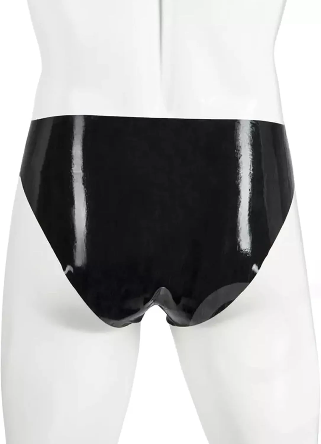FEOYA Men's Sexy Swim Underwear Briefs Sexy Short Pants Bulge Pouch Shiny Matte Leather Short Pants