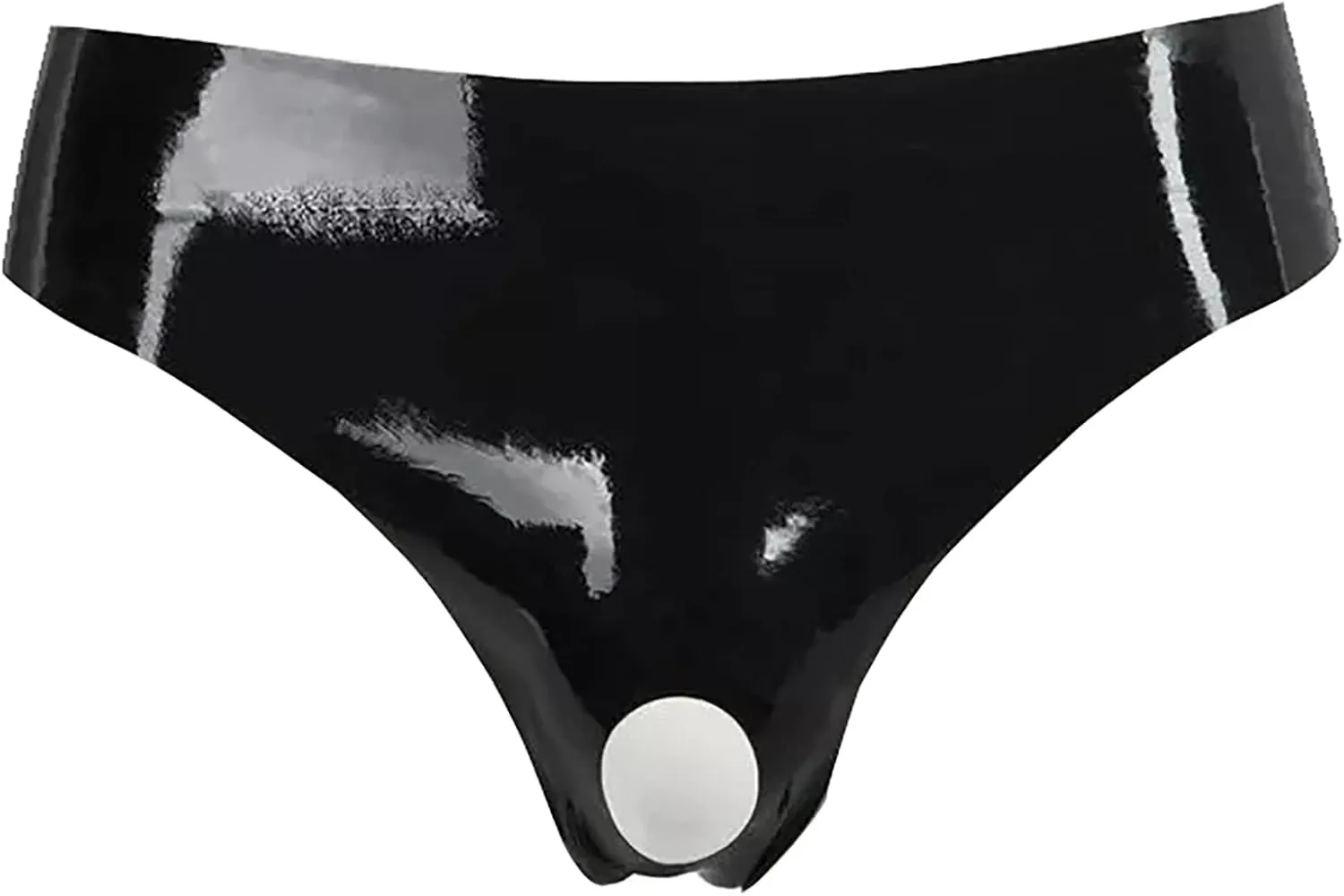 FEOYA Men's Sexy Swim Underwear Briefs Sexy Short Pants Bulge Pouch Shiny Matte Leather Short Pants