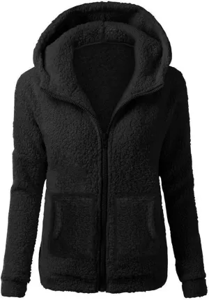 Fleece Jacket Women Plus Size Sherpa Jacket Warm Fuzzy Zip Up Hoodie Comfy Winter Coats Oversized Outerwear