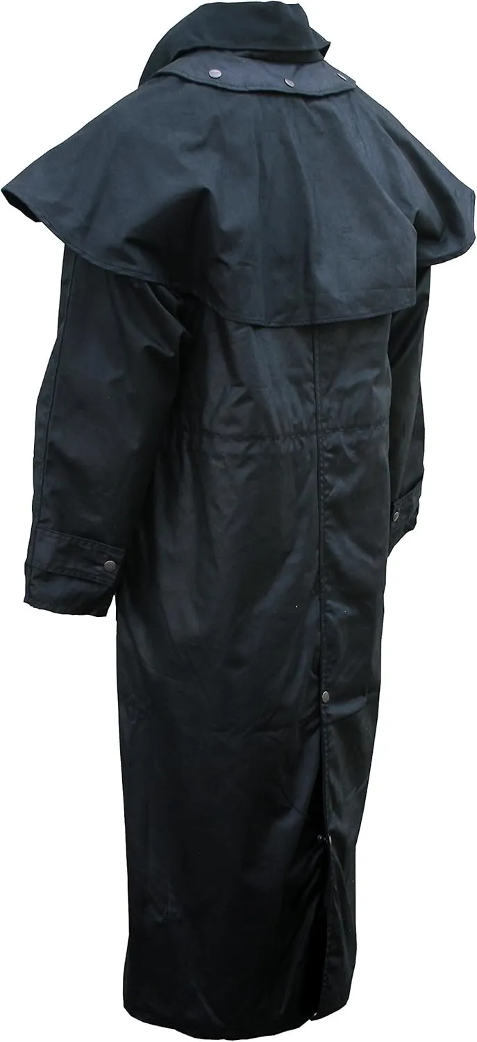 Foxfire Men's Long Oilskin Western Australian Waterproof Duster Coat, Raincoat Oil Cloth Cotton