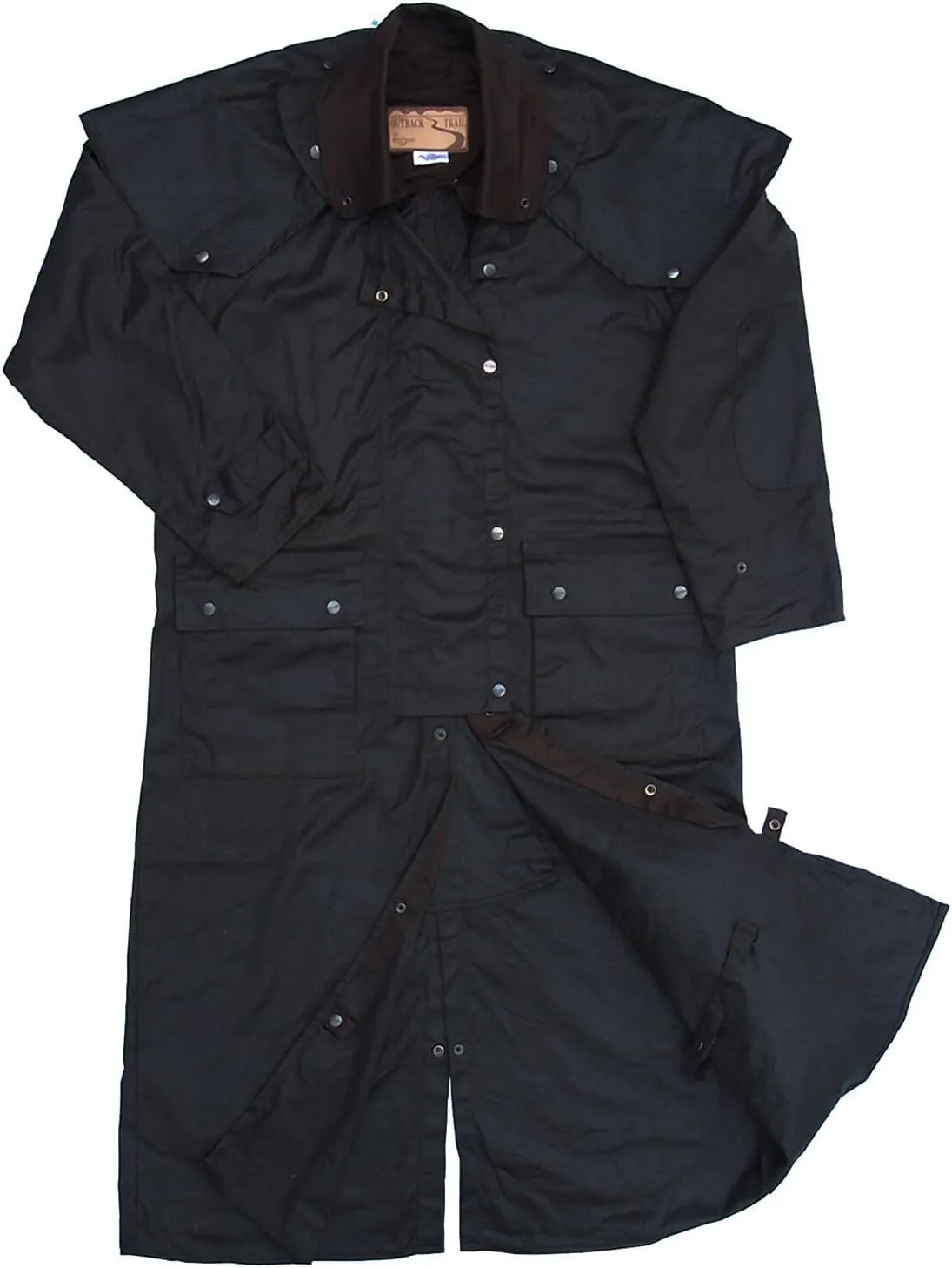 Foxfire Men's Long Oilskin Western Australian Waterproof Duster Coat, Raincoat Oil Cloth Cotton