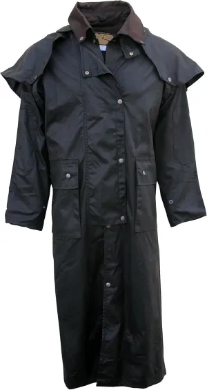 Foxfire Men's Long Oilskin Western Australian Waterproof Duster Coat, Raincoat Oil Cloth Cotton