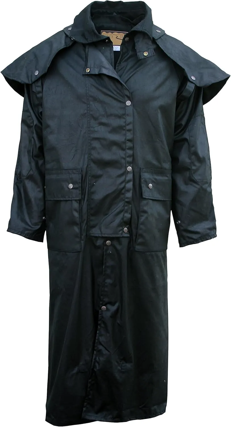 Foxfire Men's Long Oilskin Western Australian Waterproof Duster Coat, Raincoat Oil Cloth Cotton