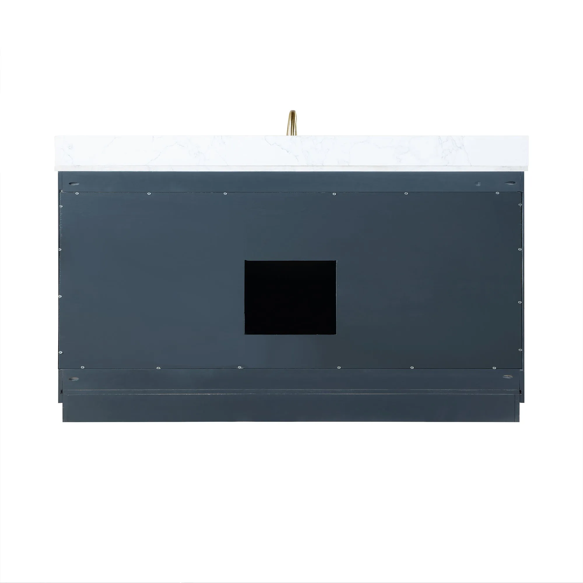 Gazsi 60" Single Bathroom Vanity Set with Grain White Engineered Stone Countertop
