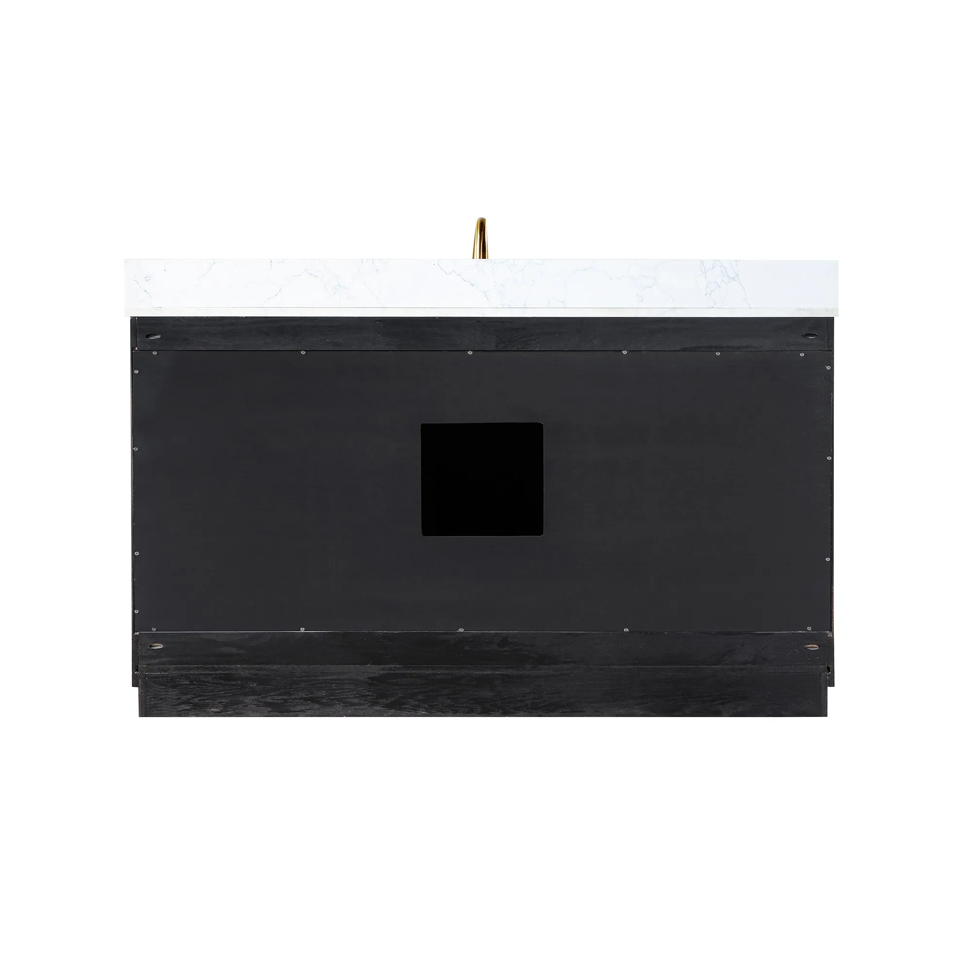 Gazsi 60" Single Bathroom Vanity Set with Grain White Engineered Stone Countertop