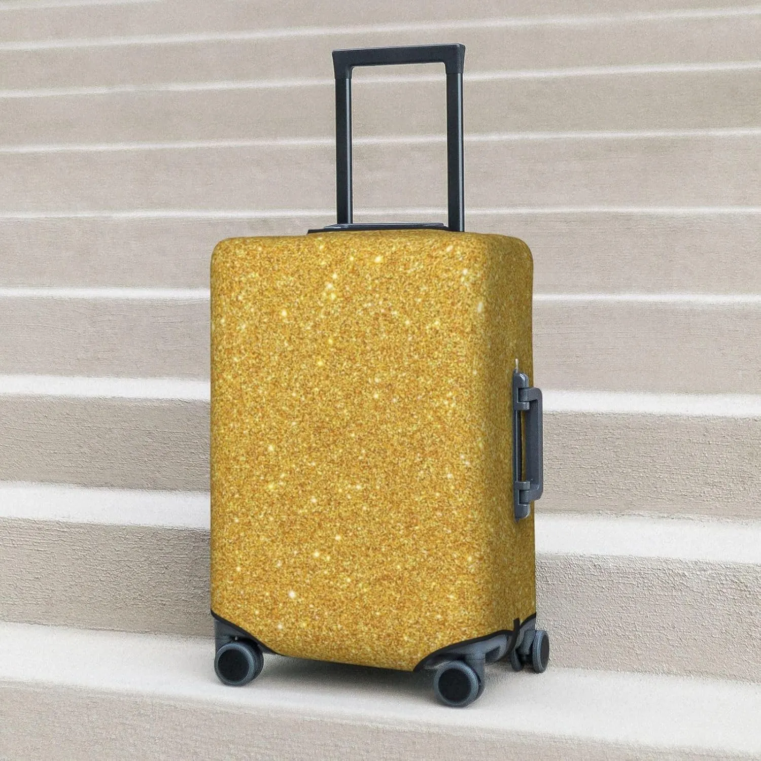 Gold Shiny Luggage Cover,Washable Suitcase Covers Fashion Luggage Covers,Anti-Scratch Suitcase Protector Cover