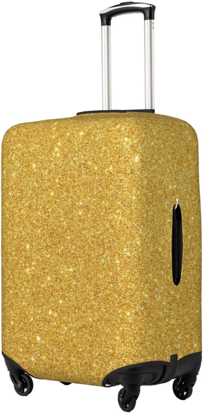 Gold Shiny Luggage Cover,Washable Suitcase Covers Fashion Luggage Covers,Anti-Scratch Suitcase Protector Cover