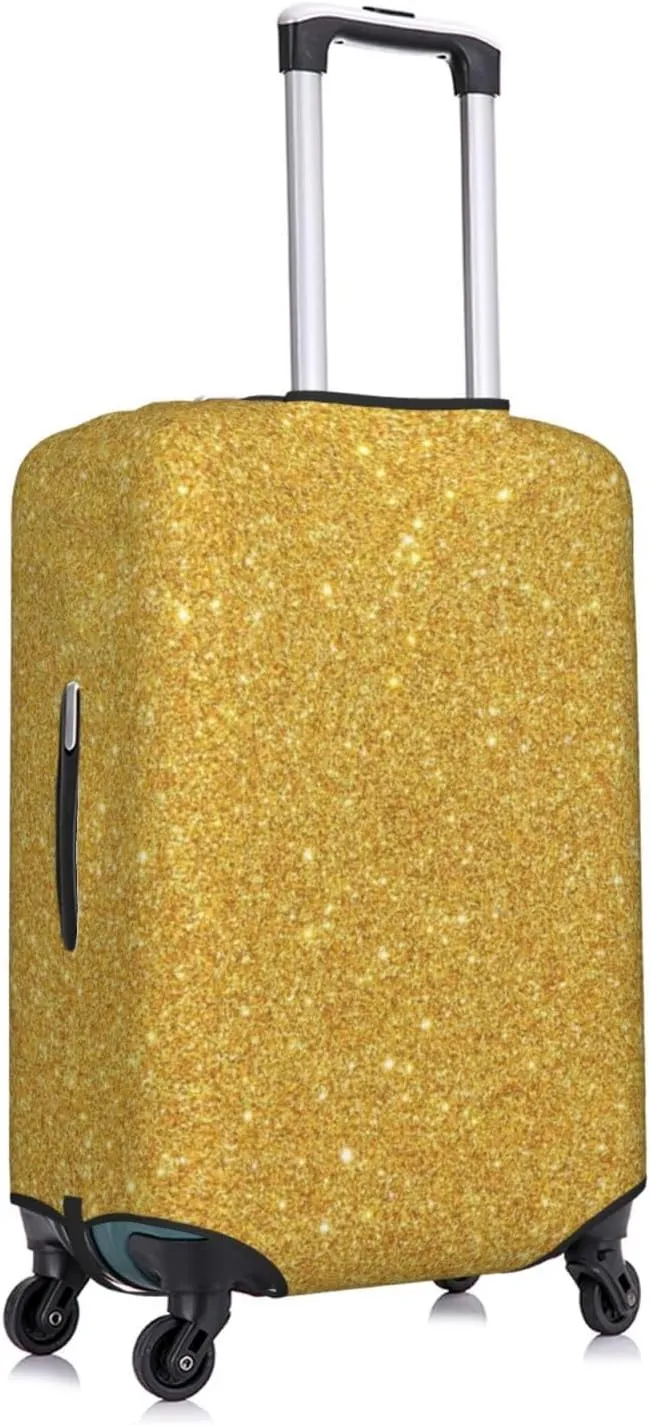 Gold Shiny Luggage Cover,Washable Suitcase Covers Fashion Luggage Covers,Anti-Scratch Suitcase Protector Cover