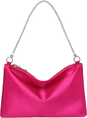 GORGLITTER Women's Satin Evening Handbag Wedding Prom Clutch Purse Party Formal Cocktail Clutches Shoulder Bag