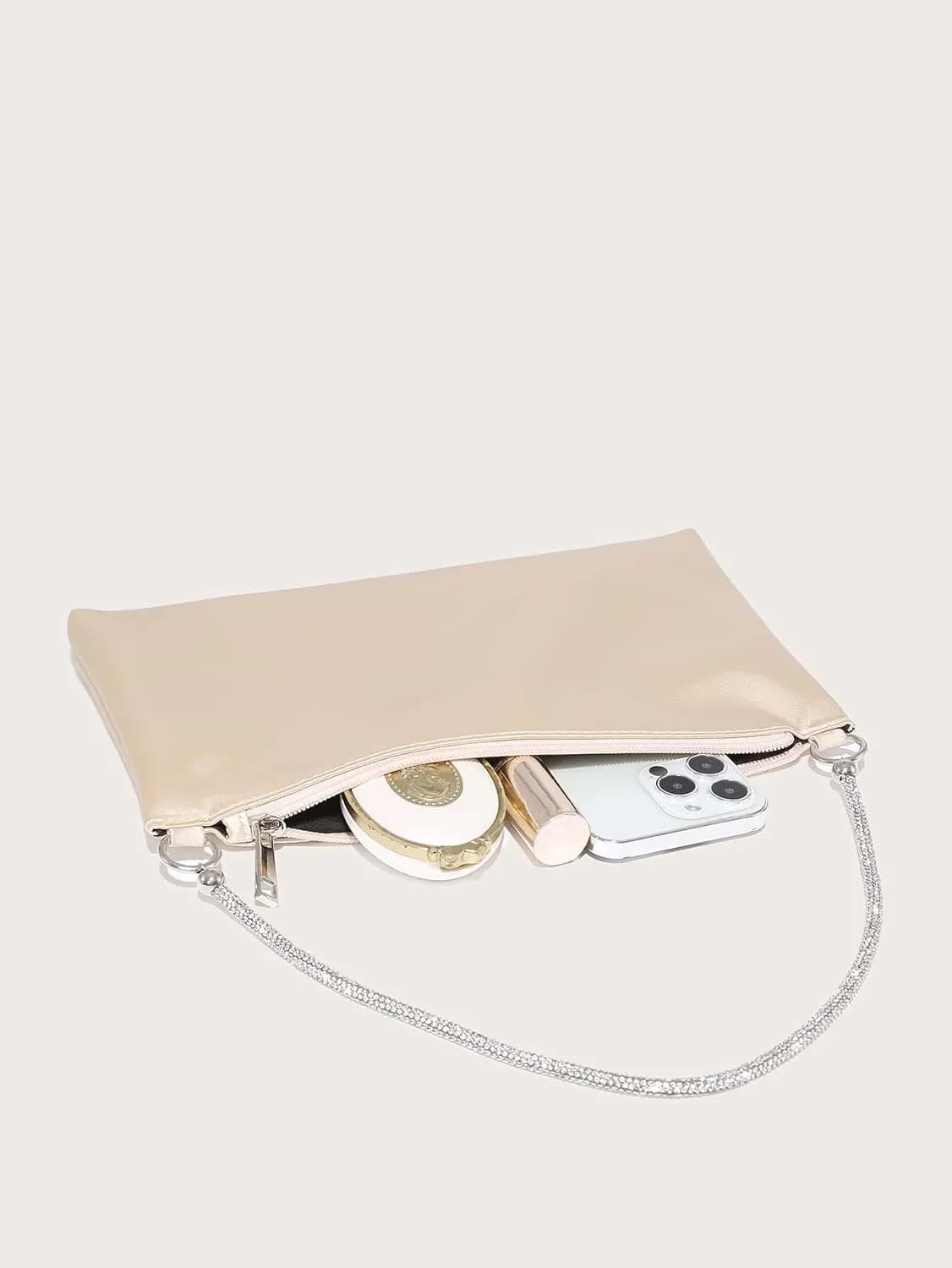 GORGLITTER Women's Satin Evening Handbag Wedding Prom Clutch Purse Party Formal Cocktail Clutches Shoulder Bag