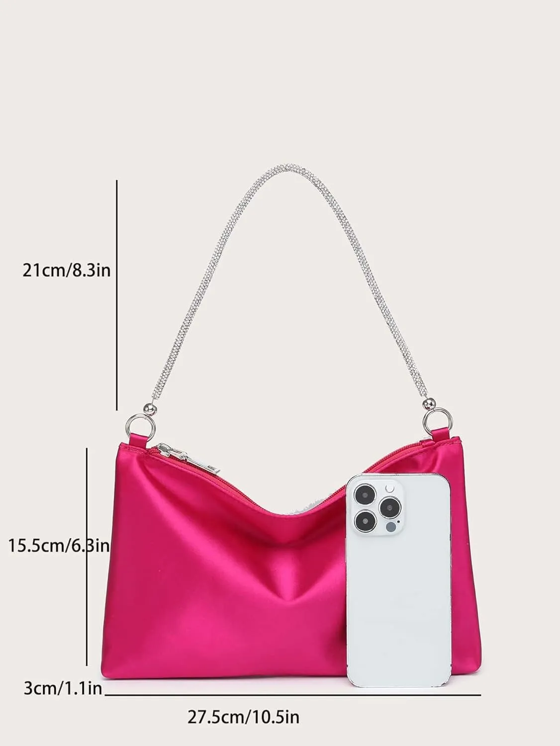 GORGLITTER Women's Satin Evening Handbag Wedding Prom Clutch Purse Party Formal Cocktail Clutches Shoulder Bag