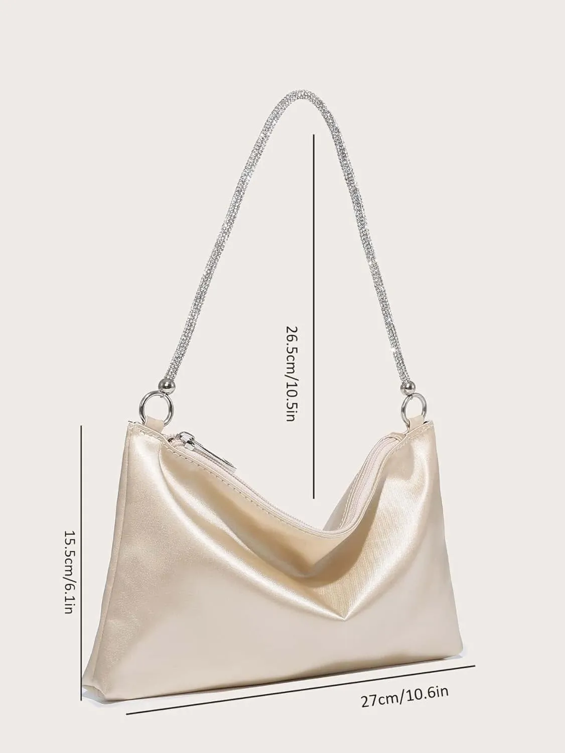 GORGLITTER Women's Satin Evening Handbag Wedding Prom Clutch Purse Party Formal Cocktail Clutches Shoulder Bag