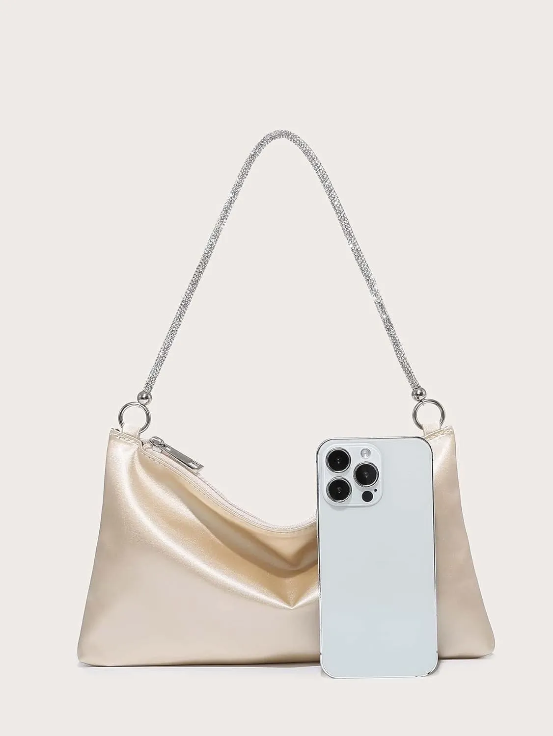 GORGLITTER Women's Satin Evening Handbag Wedding Prom Clutch Purse Party Formal Cocktail Clutches Shoulder Bag