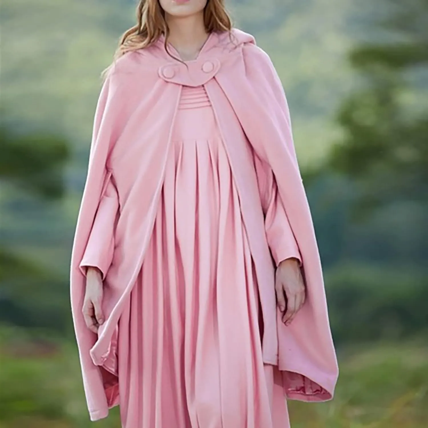 Gothic Hooded Cloak for Women Halloween Solid Open Front Pea Coat Cardigan Midi Batwing Poncho Cape Coat