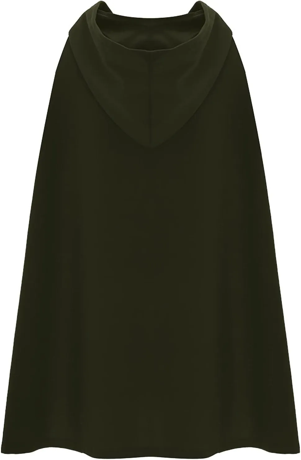 Gothic Hooded Cloak for Women Halloween Solid Open Front Pea Coat Cardigan Midi Batwing Poncho Cape Coat